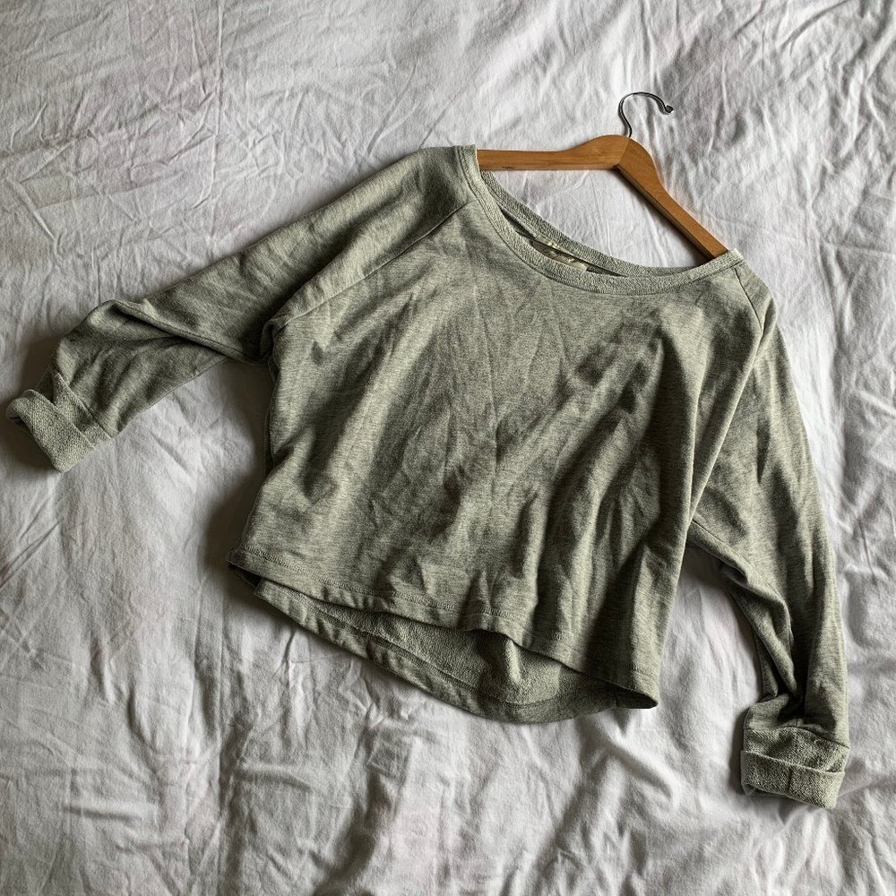 Slouchy Off The Shoulder Cropped Sweater